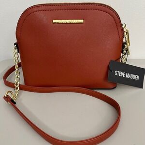 Steve Madden BMARILYN Crossbody Bag Persimmon Domed‎ Purse Chain Strap